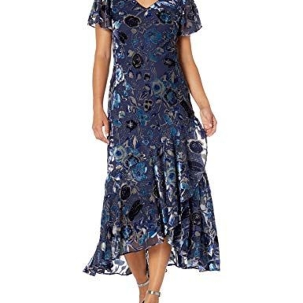 Floral Blue Midi Dress